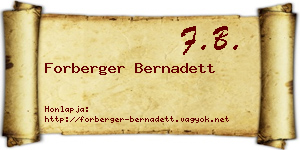 Forberger Bernadett névjegykártya