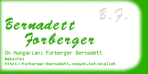 bernadett forberger business card